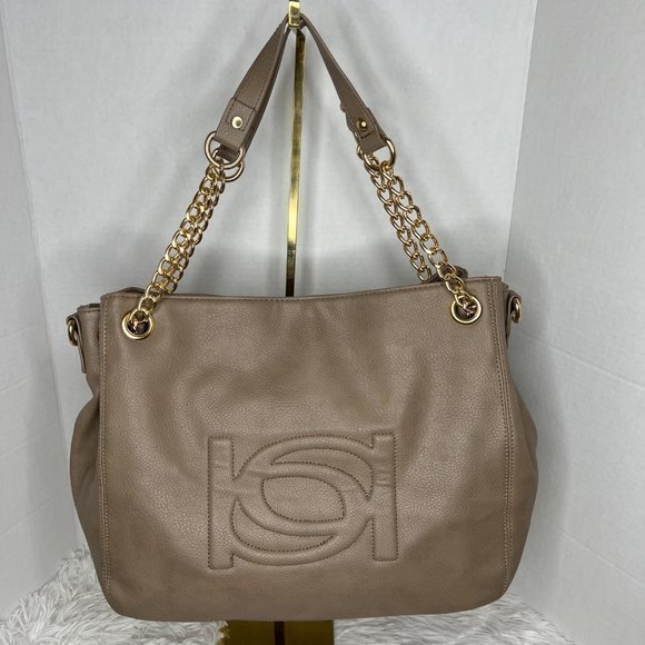 Bebe Tan Large bag with gold chains - Picture 1 of 12